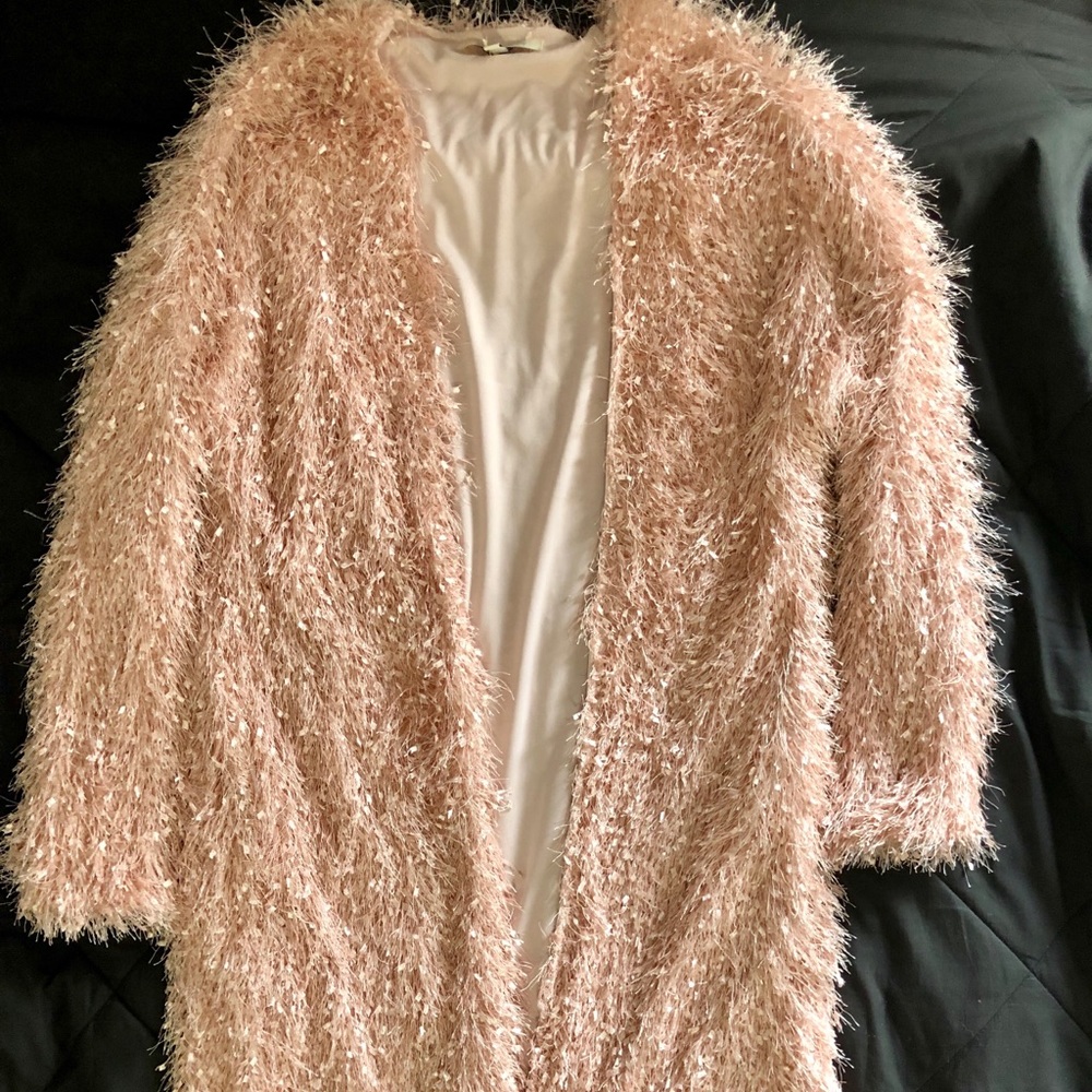 Fuzzy Pink Cardigan - Picture 2 of 4